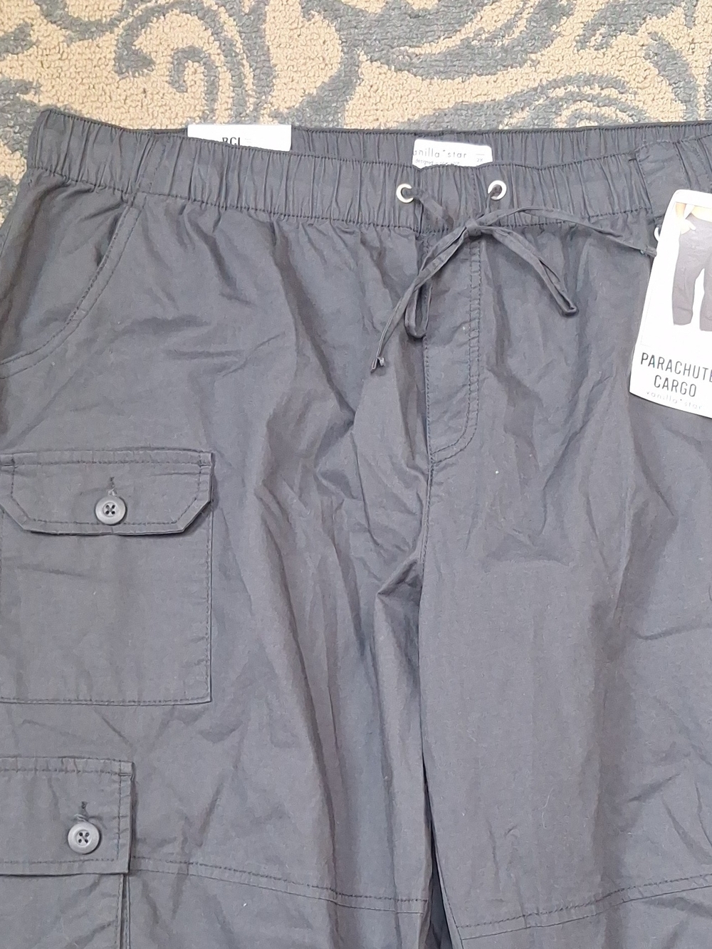 Vanilla Star Mens Parachute Cargo Pants - Charcoal Gray 2X